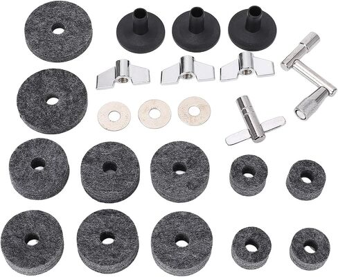 Cymbal Maintenance Kit, 23 Piece Set, Felt Pads, Washers, Wing Nuts, Sturdy Materials, Easy Installation, Essential Drum Kit Accessories (Felt+Plastic+Metal 2) in Saudi Arabia
