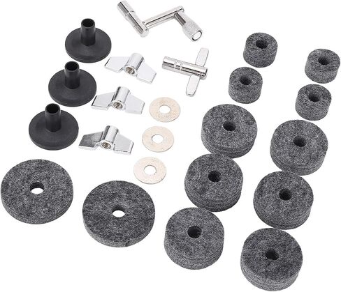 Cymbal Maintenance Kit, 23 Piece Set, Felt Pads, Washers, Wing Nuts, Sturdy Materials, Easy Installation, Essential Drum Kit Accessories (Felt+Plastic+Metal 2) in Saudi Arabia