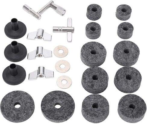 Cymbal Maintenance Kit, 23 Piece Set, Felt Pads, Washers, Wing Nuts, Sturdy Materials, Easy Installation, Essential Drum Kit Accessories (Felt+Plastic+Metal 2) in Saudi Arabia