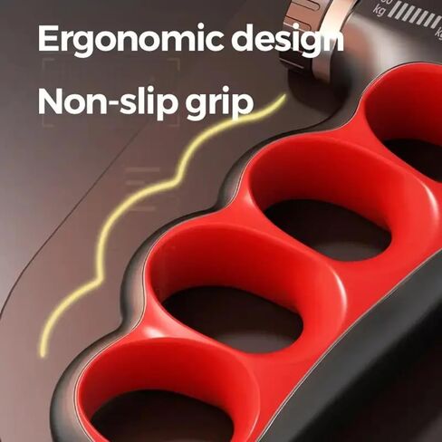 Auto-Count Grip Strengthener, 5-100KG Adjustable Resistance, Red Forearm Trainer for Strength Building with Display in Saudi Arabia