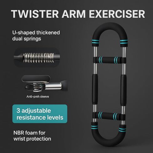 Twister Arm Trainer Adjustable – Heavy Duty Power Twister 45–110 lbs for Chest, Arms & Shoulders, Home Workout for Men & Women in Saudi Arabia