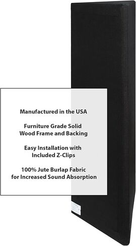 ATS Acoustics Corner Bass Trap، نطاق التردد المنخفض، NRC 1.40، 24 بوصة × 48 بوصة × 13 بوصة (أسود) in Kuwait