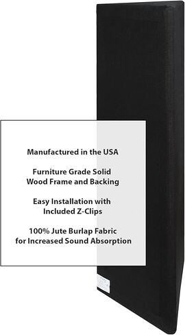 ATS Acoustics Corner Bass Trap، نطاق التردد المنخفض، NRC 1.40، 24 بوصة × 48 بوصة × 13 بوصة (أسود) in Kuwait