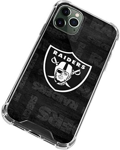 حافظة هاتف Skinit الشفافة متوافقة مع iPhone 12 Pro - تصميم أسود وأبيض مرخص رسميًا من NFL Las Vegas Raiders in Saudi Arabia