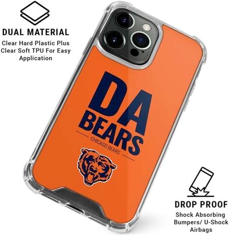 حافظة هاتف Skinit الشفافة متوافقة مع iPhone 15 Pro Max - تصميم شعار فريق NFL Chicago Bears مرخص رسميًا in Saudi Arabia