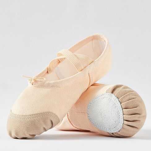 Canvas Ballet Shoes Soft Split Sole Flat Turners Dance Practice Shoes in Saudi Arabia