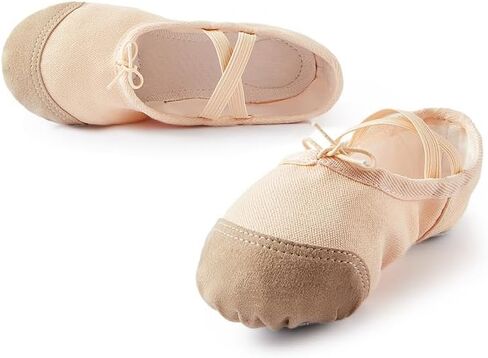 Canvas Ballet Shoes Soft Split Sole Flat Turners Dance Practice Shoes in Saudi Arabia