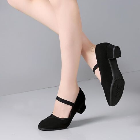 Women's Ballroom Dance Shoes Elastic Band Suede Sole Professional Modern Salsa Latin Teaching Practice in Saudi Arabia