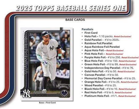 2025 Topps Series 1 بطاقة تجارة البيسبول MLB Retail 20 Pack Box in Kuwait