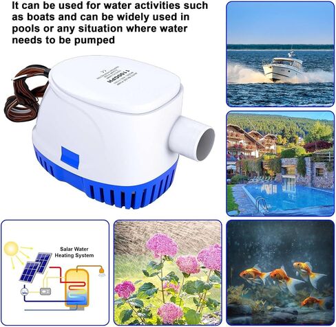 1100gph Bilge Pump 12V Non- Automatic Bilge Pumps for Boats Marine Submersible Bilge Water Pump for Boats Kayak Cruisers in Saudi Arabia