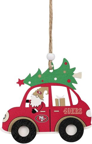 FOCO NFL Pittsburgh Steelers Wooden Car Ornament with Tree – Officially Licensed Holiday Decoration in Saudi Arabia