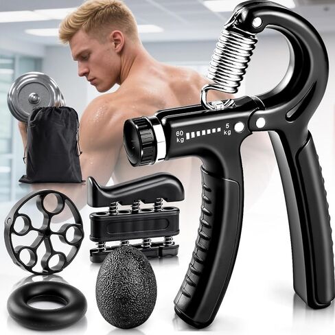 Adjustable Grip Strengthener, 5 Pack Hand Strengthening Devices Kit, Wrist and Forearm Strengtheners for Physical Therapy, Sprain Recovery, Home Gym in Saudi Arabia