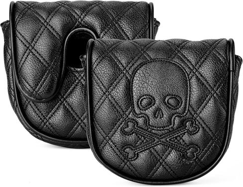 Skull and Crossbones Golf Club Skeleton Mallet Putter Cover Fits for DF3 Putters Center Shaft Magnetic Closure Synthetic PU Leather Headcover in Saudi Arabia