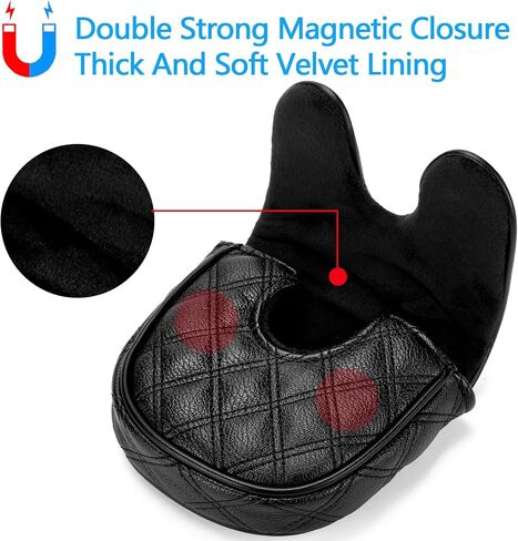 Skull and Crossbones Golf Club Skeleton Mallet Putter Cover Fits for DF3 Putters Center Shaft Magnetic Closure Synthetic PU Leather Headcover in Saudi Arabia