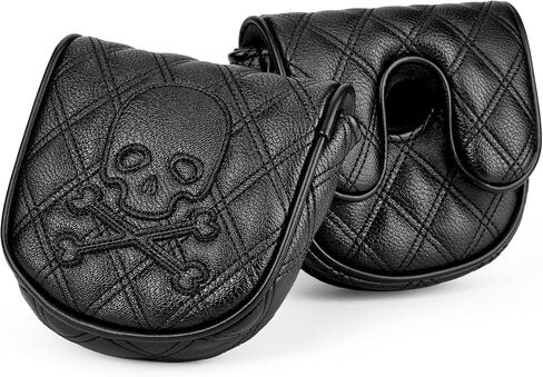 Skull and Crossbones Golf Club Skeleton Mallet Putter Cover Fits for DF3 Putters Center Shaft Magnetic Closure Synthetic PU Leather Headcover in Saudi Arabia