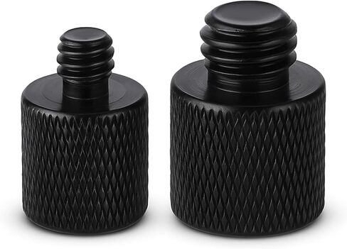 2pcs Mic Stand Adapter 5/8 to 3/8 and 5/8 to 1/4 Mic Thread Screw Adapter 1/4 Male to 5/8 Female and 3/8 Male to 5/8 Female-Screw Adapter for Microphone Mounts and Stands Mic Boom Arm (Black) in Saudi Arabia