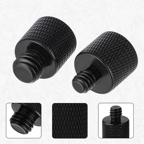 2pcs Mic Stand Adapter 5/8 to 3/8 and 5/8 to 1/4 Mic Thread Screw Adapter 1/4 Male to 5/8 Female and 3/8 Male to 5/8 Female-Screw Adapter for Microphone Mounts and Stands Mic Boom Arm (Black) in Saudi Arabia