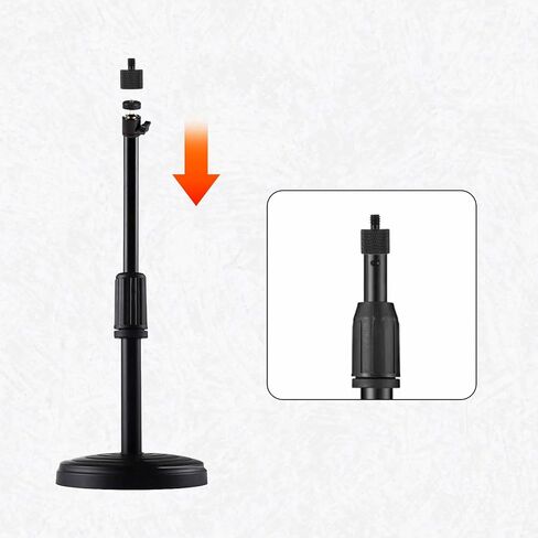 2pcs Mic Stand Adapter 5/8 to 3/8 and 5/8 to 1/4 Mic Thread Screw Adapter 1/4 Male to 5/8 Female and 3/8 Male to 5/8 Female-Screw Adapter for Microphone Mounts and Stands Mic Boom Arm (Black) in Saudi Arabia