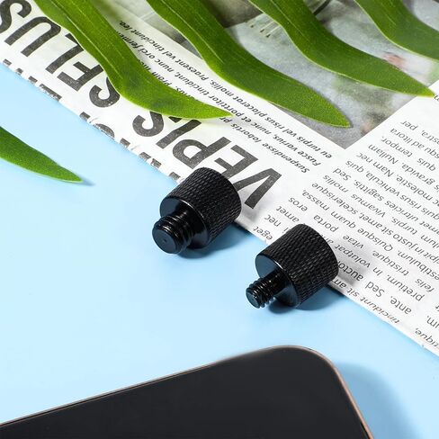 2pcs Mic Stand Adapter 5/8 to 3/8 and 5/8 to 1/4 Mic Thread Screw Adapter 1/4 Male to 5/8 Female and 3/8 Male to 5/8 Female-Screw Adapter for Microphone Mounts and Stands Mic Boom Arm (Black) in Saudi Arabia