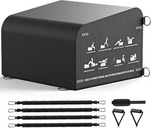 PAPABABE Hip Thrust Bench, Glute Box for Hip Strength, Multi-Functional Angled Glute Box with Anti-Slip Tread, Hip Thrust Machine at Home Gym for Glute Bridge, Core & Ab Workout Strength Training in Saudi Arabia