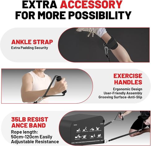 PAPABABE Hip Thrust Bench, Glute Box for Hip Strength, Multi-Functional Angled Glute Box with Anti-Slip Tread, Hip Thrust Machine at Home Gym for Glute Bridge, Core & Ab Workout Strength Training in Saudi Arabia