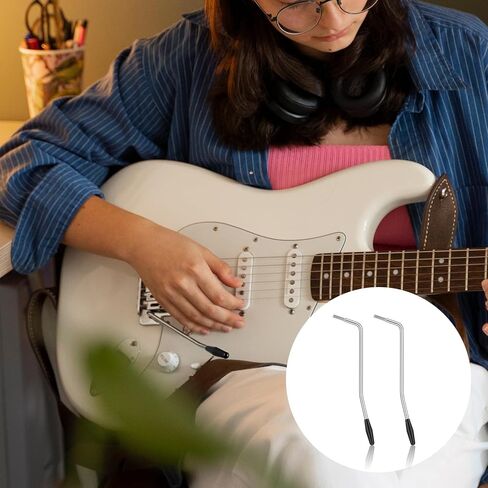 2Pcs 6mm & 5mm Whammy Bar Thread Tremolo Arm Electric Guitar Tremolo Arm Whammy Bar with Tip Metal Single Tremolos Arms (Silver) in Kuwait