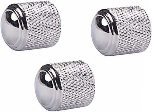 Hemoton 3pcs Chrome Finish Aluminum Alloy Control Knobs for Electric Bass Guitar Volume Tone Durable Replacement Parts for Guitar and in Saudi Arabia