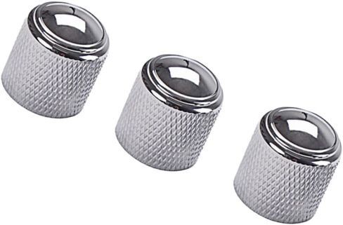 Hemoton 3pcs Chrome Finish Aluminum Alloy Control Knobs for Electric Bass Guitar Volume Tone Durable Replacement Parts for Guitar and in Saudi Arabia