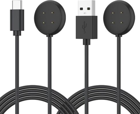2 Pack USB A+USB C Magnetic Charger Cable for Google Pixel Watch 3 / Pixel Watch 2 Charger, Fast Charging Cable Cord Magnetic Dock Stand for Pixel 2/3 (Black/Black) in Saudi Arabia