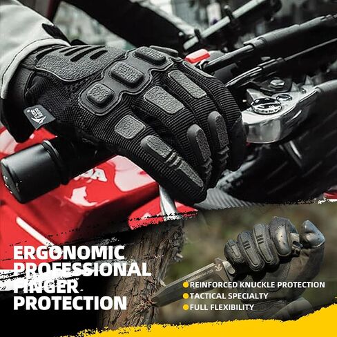 ZUNE LOTOO Touchscreen Tactical Gloves Men with TPR Finger Impact Protection & Palm Padded for Motorcycle Airsoft Paintball Range Work in Kuwait