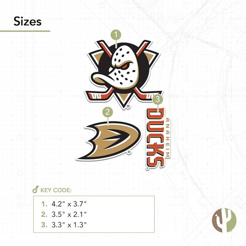 Desert Cactus Anaheim Ducks Sticker NHL Team National Hockey League Vinyl Decal Laptop Water Bottle Car Scrapbook (Type 5-1) in Saudi Arabia
