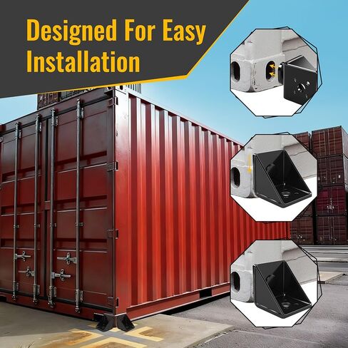 Full Bevel Shipping Container Anchors - Heavy Duty Steel Side Twist Locks & Tie Downs - Super Triangle Design for Secure Anchoring - Compatible with Containers-4pcs in Saudi Arabia