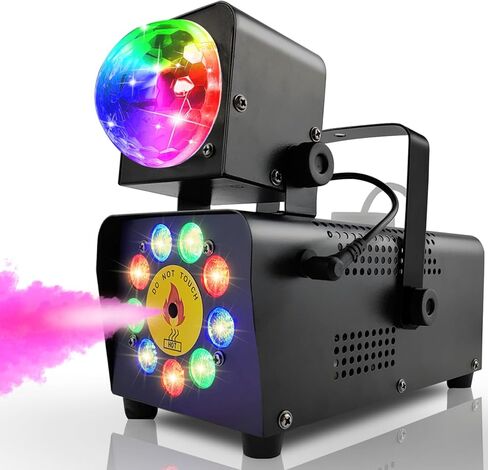 آلة ضباب ايمون مع أضواء ديسكو، 16 آلة دخان LED ملونة، جهاز تحكم عن بعد لاسلكي للحفلات الداخلية والخارجية، المسرح، دي جي، الهالوين والمناسبات in Kuwait