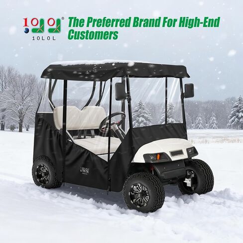 10L0L Universal Golf Cart Enclosure Compatible with EZGO and Club Car Models, 2-Passenger Golf Cart Waterproof 420D Material Windproof Transparent on 2 Sides in Saudi Arabia