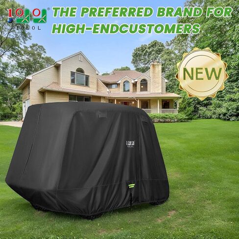 10L0L 2/4/4+2 Passenger Golf Cart Cover Upgrade Extended Roof, 600D Waterproof Snowproof Windproof Sunproof Durable Full Golf Cart Covers for Yamaha,EZGO,Club Car and Other in Saudi Arabia