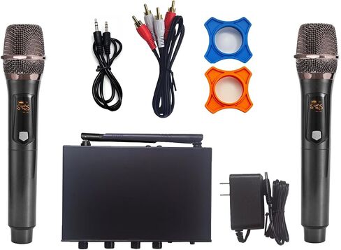 Wireless Microphone Karaoke Mixer System Machine-Aik089,AI Vocal Remover,Pitch Shifter 12 Levels,DSP Reverb and Echo,Feedback Suppression,HDTV with Mic,Support BT Devices or RCA 3.5mm HDTV in/Out in Saudi Arabia