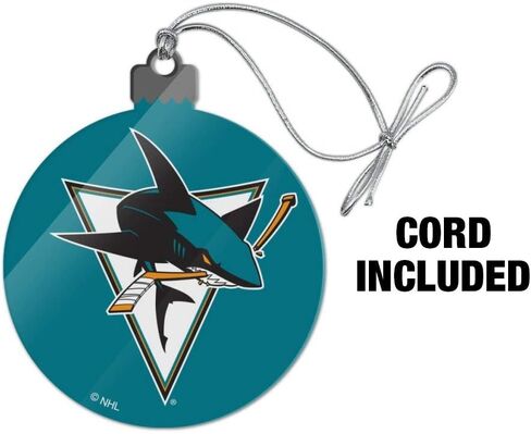 الرسومات والمزيد من شعار NHL San Jose Sharks من الأكريليك لشجرة عيد الميلاد in Saudi Arabia