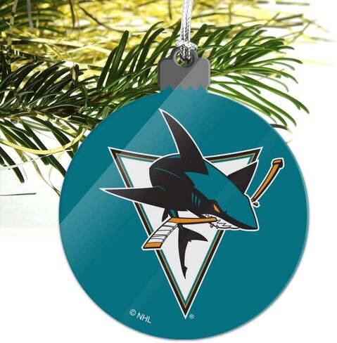 الرسومات والمزيد من شعار NHL San Jose Sharks من الأكريليك لشجرة عيد الميلاد in Saudi Arabia