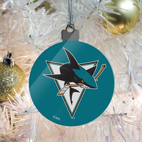الرسومات والمزيد من شعار NHL San Jose Sharks من الأكريليك لشجرة عيد الميلاد in Saudi Arabia