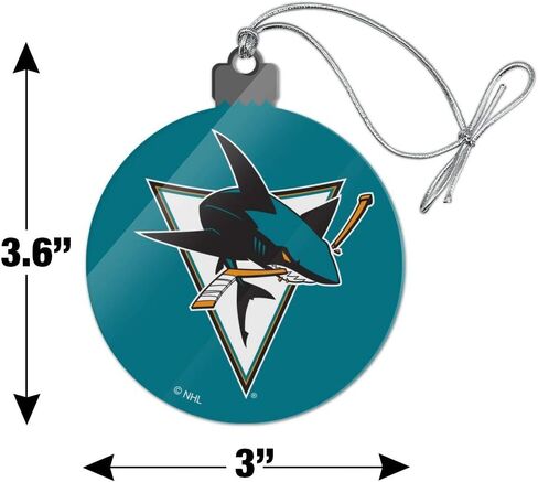 الرسومات والمزيد من شعار NHL San Jose Sharks من الأكريليك لشجرة عيد الميلاد in Saudi Arabia