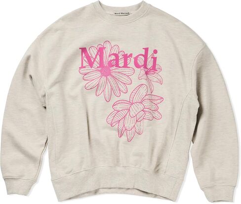 Women's TRIPLE FLOWER Graphic Sweatshirt, 100% Cotton, Relaxed Fit Crewneck, Bold Triple Daisy Print in Saudi Arabia