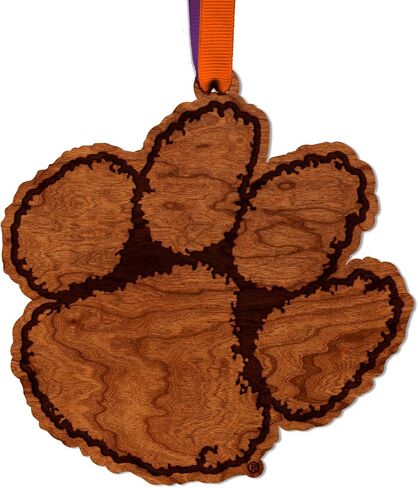 LazerEdge Clemson Tigers Christmas Ornament - Handcrafted from Cherry Wood - Officially Licensed Product in Saudi Arabia