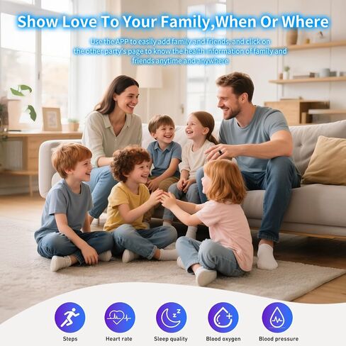 Smart Ring Health Tracker for Women Men with Fitness Tracker/Sleep Monitoring/Heart Rate/Blood Oxygen/Blood Pressure/Air Gestures /IP68 Waterproof, No Subscription Required, Charging Case in Saudi Arabia