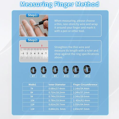 Smart Ring Health Tracker for Women Men with Fitness Tracker/Sleep Monitoring/Heart Rate/Blood Oxygen/Blood Pressure/Air Gestures /IP68 Waterproof, No Subscription Required, Charging Case in Saudi Arabia