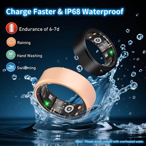 Smart Ring Health Tracker for Women Men with Fitness Tracker/Sleep Monitoring/Heart Rate/Blood Oxygen/Blood Pressure/Air Gestures /IP68 Waterproof, No Subscription Required, Charging Case in Saudi Arabia