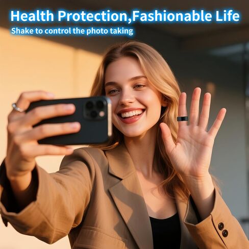 Smart Ring Health Tracker for Women Men with Fitness Tracker/Sleep Monitoring/Heart Rate/Blood Oxygen/Blood Pressure/Air Gestures /IP68 Waterproof, No Subscription Required, Charging Case in Saudi Arabia