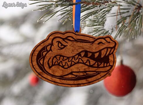 LazerEdge Clemson Tigers Christmas Ornament - Handcrafted from Cherry Wood - Officially Licensed Product in Saudi Arabia