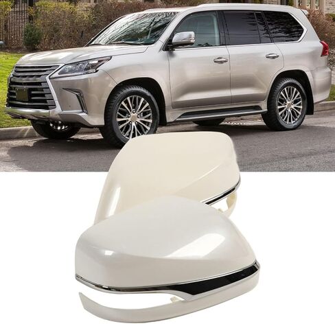 Car Rear View Mirror Cover, Door Mirror Cover, 1 Pair Car Side Rear View Mirror Cover Lightweight Easy Clean Rounded Edges Shockproof Fit For LX570 2016‑2018 in Saudi Arabia