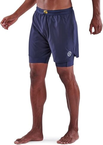شورت ضيق للرجال من Skins Series-3 Compression Superpose Hybrid 2 في 1 1/2 in Kuwait
