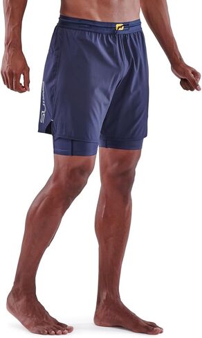 شورت ضيق للرجال من Skins Series-3 Compression Superpose Hybrid 2 في 1 1/2 in Kuwait